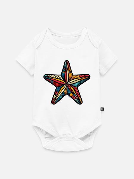 Seestern - Baby Premium Kurzarmbody - Weiß