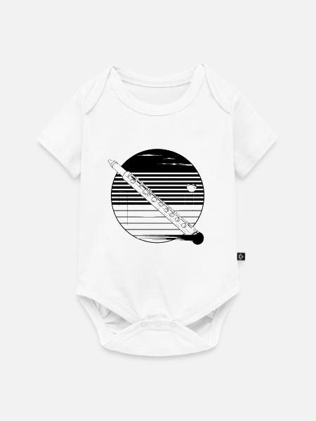 Flöte Skizze - Baby Premium Kurzarmbody - Weiß