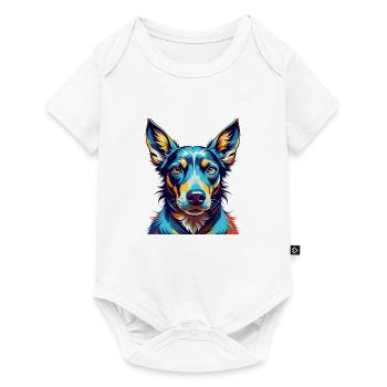 Chien courant andalou race de chien dessin animé coloré Kawaii - Body à manches courtes Premium Bébé - blanc - Devant