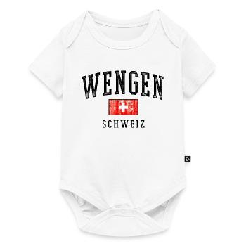Wengen Switzerland Emblem - Baby Premium short-sleeve bodysuit - white - Front