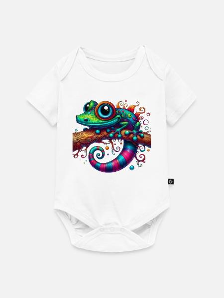 Gecko - Baby Premium Kurzarmbody - Weiß
