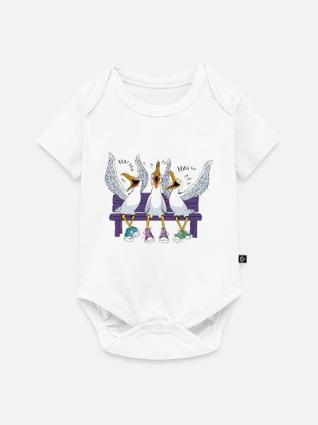 Möwen auf Strandbank - Baby Premium Kurzarmbody - Weiß