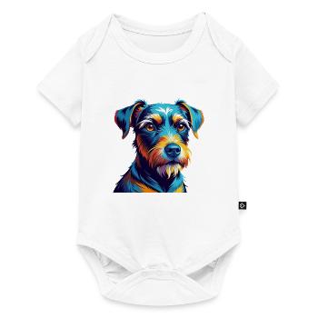 Patterdale Terrier Dog Breed Cartoon Kawaii - Baby Premium short-sleeve bodysuit - white - Front