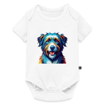 Berger des Pyrénées Race Dessin animé Kawaii - Body à manches courtes Premium Bébé - blanc - Devant