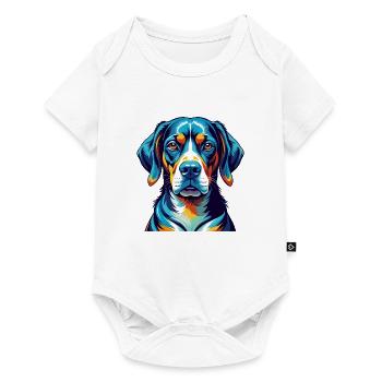Chien de chasse serbe race Dessin animé coloré Kawaii - Body à manches courtes Premium Bébé - blanc - Devant