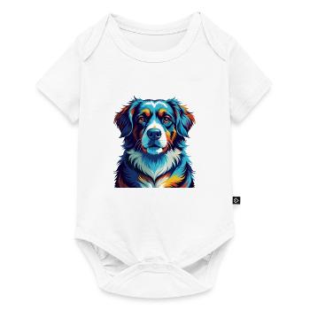 Slovensky Cuvac Chien Race Coloré Dessin Animé Kawaii - Body à manches courtes Premium Bébé - blanc - Devant