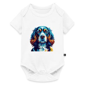 Spaniel Dog Breed Colorful Cartoon Kawaii - Baby Premium short-sleeve bodysuit - white - Front