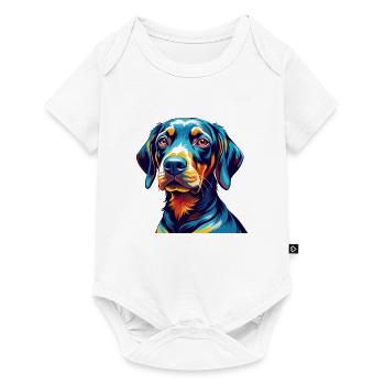 Plott Hound Hund Rasse Bunte Karikatur Kawaii - Baby Premium Kurzarmbody - Weiß - Vorne