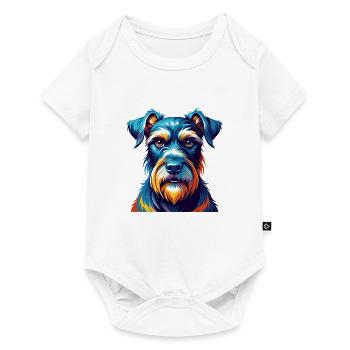 Standard Schnauzer Hunderasse Cartoon Kawaii - Baby Premium Kurzarmbody - Weiß - Vorne