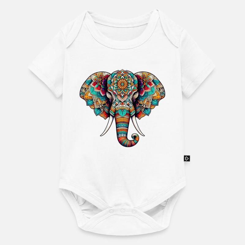 Éléphant - Body à manches courtes Premium Bébé - blanc