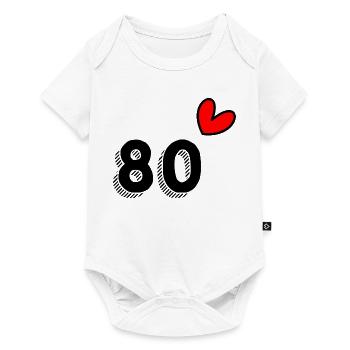 80. 80 ANS. 80e ANNIVERSAIRE. ANNIVERSAIRE 80 ANS. - Body à manches courtes Premium Bébé - blanc - Devant