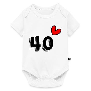 40. 40 ANS. 40e ANNIVERSAIRE. ANNIVERSAIRE 40 ANS. - Body à manches courtes Premium Bébé - blanc - Devant