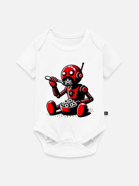 Marsianischer außerirdischer Alien-Roboter - Baby Premium Kurzarmbody - Weiß
