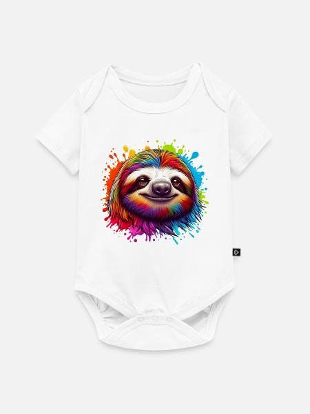 Faultier - Baby Premium Kurzarmbody - Weiß