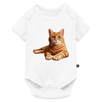 Realistic Orange Tabby Cat Portrait - Baby Premium short-sleeve bodysuit - white - Front