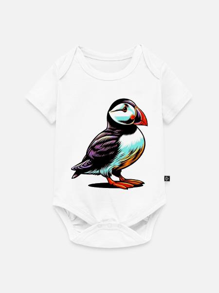 Papageitaucher - Baby Premium Kurzarmbody - Weiß