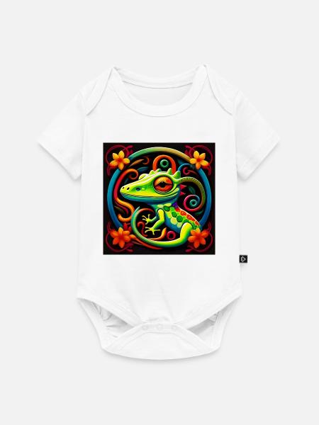 Gecko - Baby Premium Kurzarmbody - Weiß