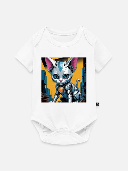 Robo Kitten - Baby Premium Kurzarmbody - Weiß