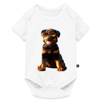 Les chiens Rottweiler aiment les fiers amateurs de rottweiler - Body à manches courtes Premium Bébé - blanc - Devant