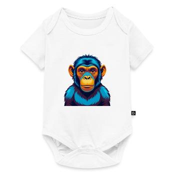 Bonobo Colorful Kawaii Cartoon Character Clipart - Baby Premium short-sleeve bodysuit - white - Front