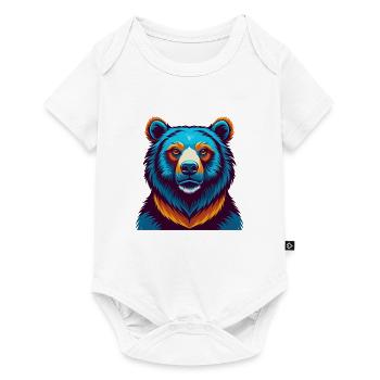 ours coloré kawaii dessin animé personnage clipart - Body à manches courtes Premium Bébé - blanc - Devant