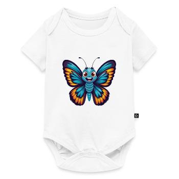 papillon coloré kawaii dessin animé personnage animal de compagnie - Body à manches courtes Premium Bébé - blanc - Devant