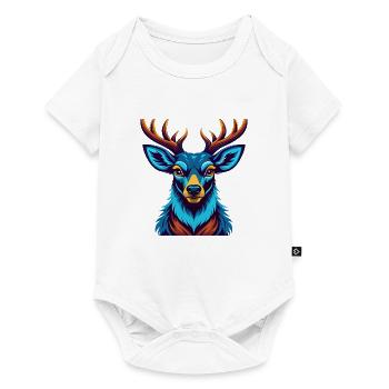 Deer Colorful Kawaii Cartoon Character Clipart - Baby Premium short-sleeve bodysuit - white - Front