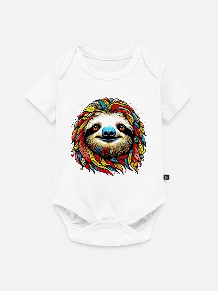 Faultier - Baby Premium Kurzarmbody - Weiß