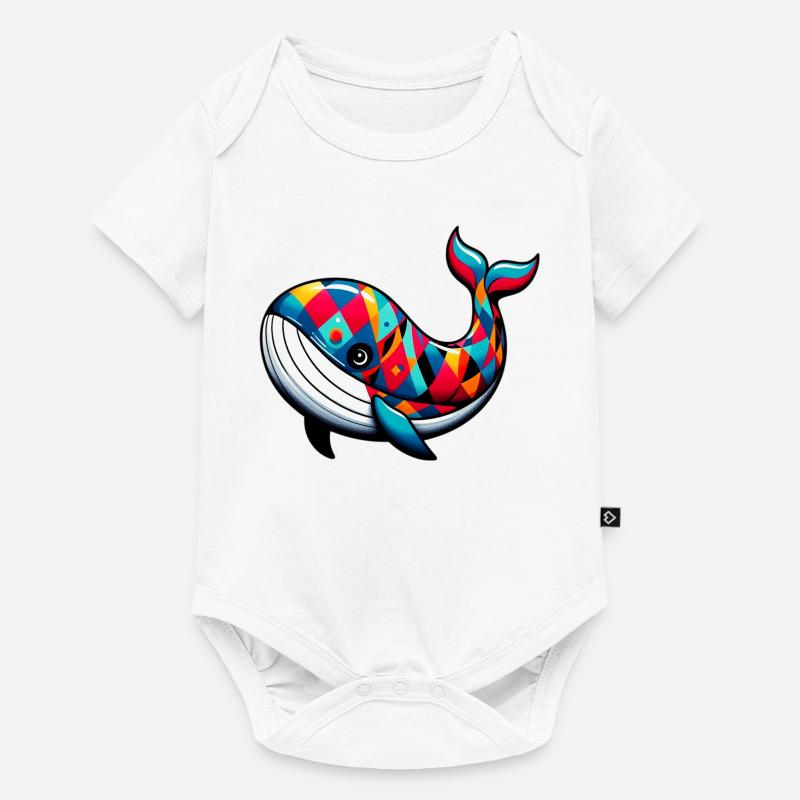 Arlequin baleine - Body à manches courtes Premium Bébé - blanc