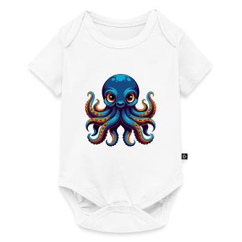 pieuvre coloré Kawaii personnage de dessin animé Clipart - Body à manches courtes Premium Bébé - blanc - Devant