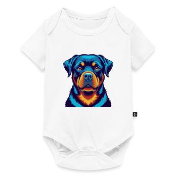 Rottweiler Dog Colorful Kawaii Cartoon Character - Baby Premium short-sleeve bodysuit - white - Front