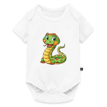 serpent mignon personnage de dessin animé Kawaii Clipart - Body à manches courtes Premium Bébé - blanc - Devant