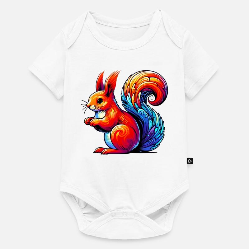 Eichhörnchen - Baby Premium Kurzarmbody - Weiß