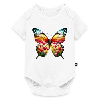 Tulipe papillon tulipe Hollande - Body à manches courtes Premium Bébé - blanc - Devant