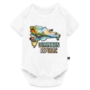 Watercolor Map Dominican Republic - Baby Premium short-sleeve bodysuit - white - Front