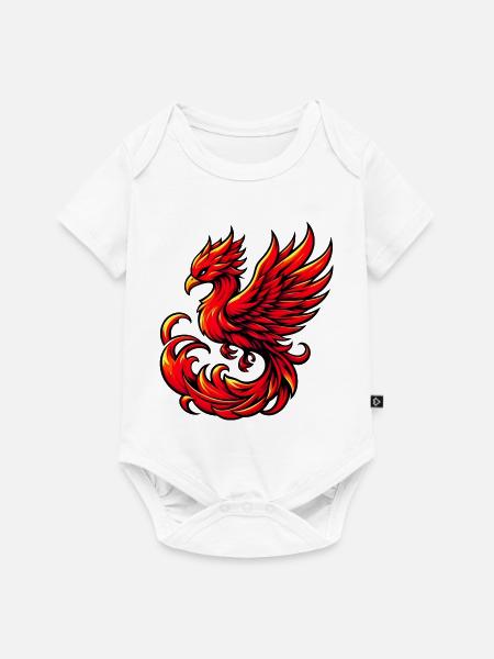 Roter Phönix - Baby Premium Kurzarmbody - Weiß