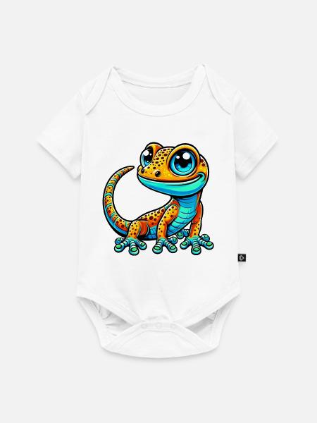 Gecko - Baby Premium Kurzarmbody - Weiß