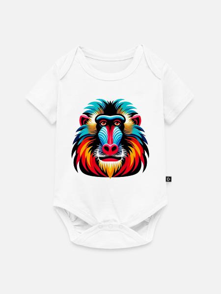 Mandrill-Affe - Baby Premium Kurzarmbody - Weiß