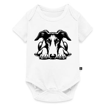 Galgo Head with Paws - Baby Premium short-sleeve bodysuit - white - Front