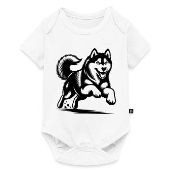 Husky sibérien - Body à manches courtes Premium Bébé - blanc - Devant