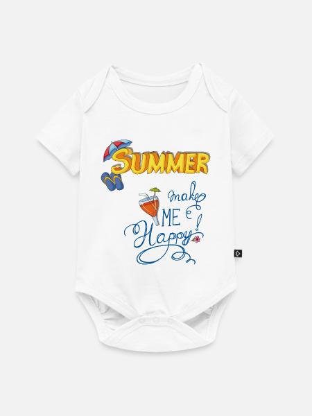 Summertime - Baby Premium Kurzarmbody - Weiß