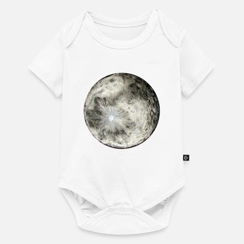 regarde la lune, c'est gratuit (lettres blanches) - Body à manches courtes Premium Bébé - blanc