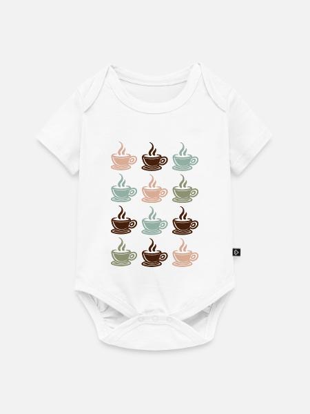 Kaffee - Baby Premium Kurzarmbody - Weiß