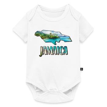 Aquarell Landkarte Jamaica - Baby Premium Kurzarmbody - Weiß - Vorne