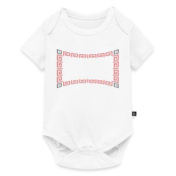 Motif de cadre rouge - Body à manches courtes Premium Bébé - blanc - Devant