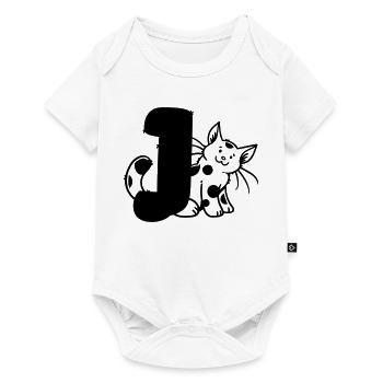 Lettre Chat J - Body à manches courtes Premium Bébé - blanc - Devant