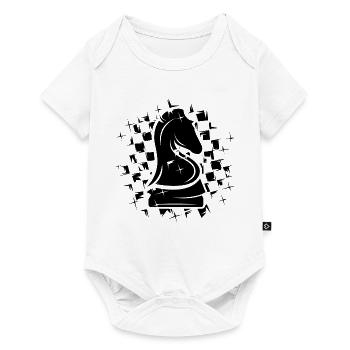 Schach knight Schachfigur Verein Illustration Logo - Baby Premium Kurzarmbody - Weiß - Vorne