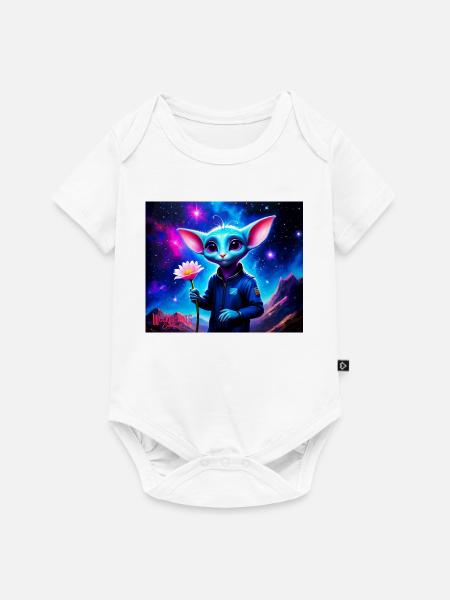 Wonky Maus - Baby Premium Kurzarmbody - Weiß