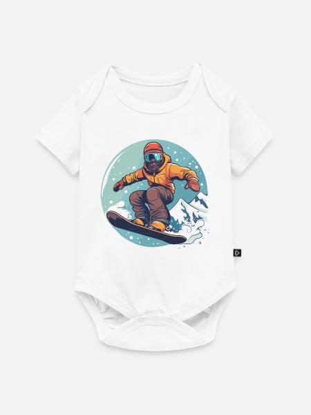 Snowboarding Grafik - Baby Premium Kurzarmbody - Weiß