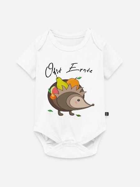 Obst Ernte Igel - Baby Premium Kurzarmbody - Weiß